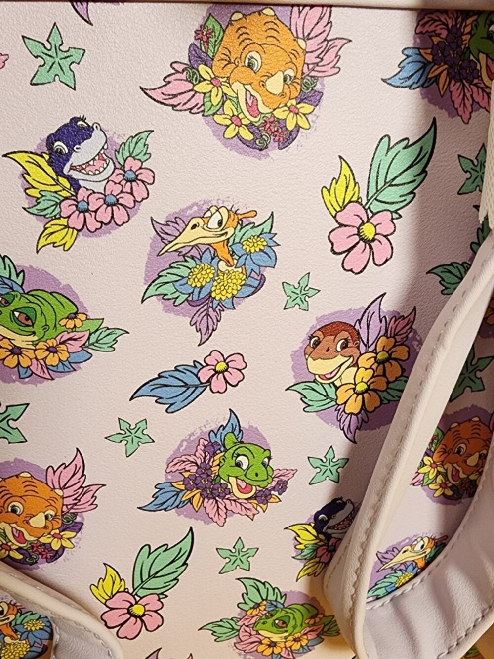 Loungefly The Land Before Time Dinosaurs Floral Purple Soft Tag Mini Backpack - Picture 6 of 11
